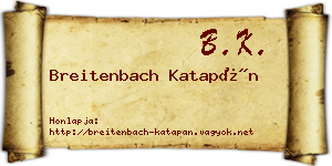Breitenbach Katapán névjegykártya
